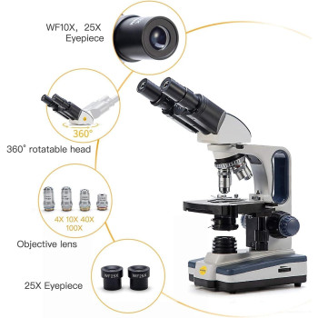 Swift Digital Binocular Compound Microscope 40X2500X With 5Mp Usb Camera Twolayer Mechanical Stage And Software Windows And