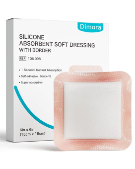 Dimora Silicone Super Absorbent Wound Dressings Gentle Adhesive Bandages With Ultrasorb Polymer Heavy Exudate Wound Care Pads