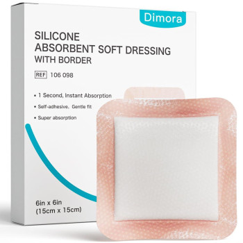 Dimora Silicone Super Absorbent Wound Dressings Gentle Adhesive Bandages With Ultrasorb Polymer Heavy Exudate Wound Care Pads