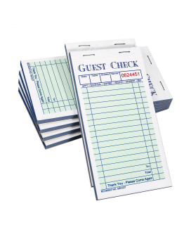 Guest Checks Server Note Pads 300 Sheets With Carbonless Copy Paper For Restaurants 6 Books 35 X 675 Per Ticket Book