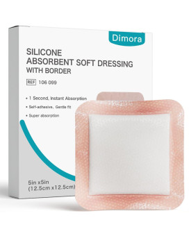 Dimora Silicone Super Absorbent Wound Dressings Gentle Adhesive Bandages With Ultrasorb Polymer Heavy Exudate Wound Care Pads