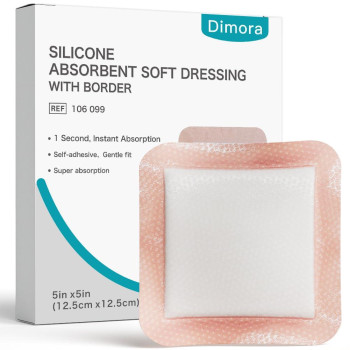 Dimora Silicone Super Absorbent Wound Dressings Gentle Adhesive Bandages With Ultrasorb Polymer Heavy Exudate Wound Care Pads