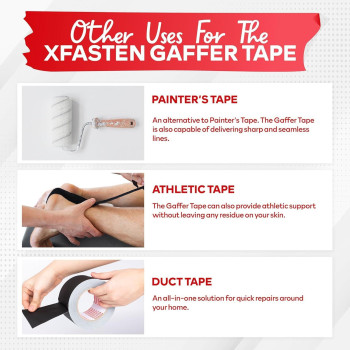 Xfasten Black Gaffers Tape 2 Inch X 30 Yards 12Pack 1080Ft Residuefree Matte Black Gaffer Tape 2 Inch Nonreflective Easyt