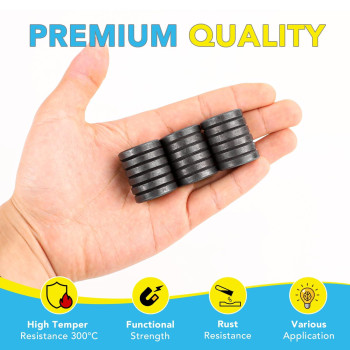 Trymag Magnets For Crafts With Adhesive Backing 24 Pack 1 Inch 25Mm Ceramic Magnets Small Magnets Round Disc Magnets For Refr