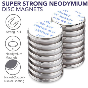 E Bavite Super Strong Neodymium Disc Magnets With Doublesided Adhesive 100 Packs Rare Earth Magnets Fridge Diy Building Scient