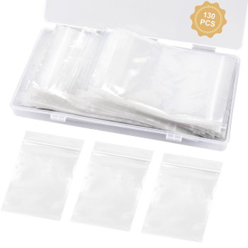 Wegoup 130 Pcs Jewelry Bags Clear Plastic 236 X 354 Small Plastic Bags 2 Mil Small Zip Bags Poly Baggies With Resealabl