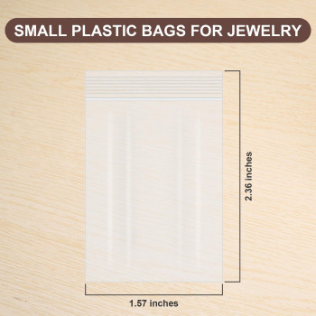 Wegoup 160 Pcs Mini Plastic Bags 157 X 236 Small Plastic Bags For Jewelry 24 Mil Clear Small Zip Bags Poly Baggies Wit