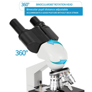 Fuleniao Binocular Compound Microscope 40X5000X Magnification Wideangle Eyepiece Wf10X Wf25X Led Light Source Xy Axis Doub