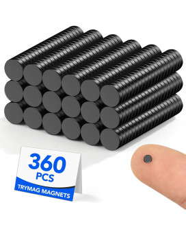 Trymag Small Magnets Black 360Pcs 3X1Mm Neodymium Magnets Tiny Strong Small Round Magnets Rare Earth Magnets Mini Round Magnet