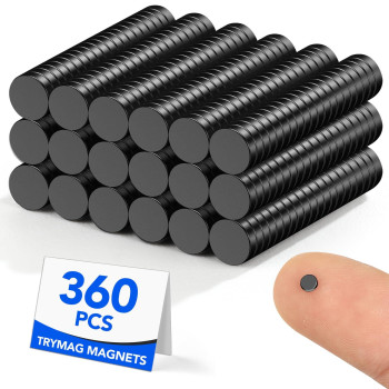 Trymag Small Magnets Black 360Pcs 3X1Mm Neodymium Magnets Tiny Strong Small Round Magnets Rare Earth Magnets Mini Round Magnet