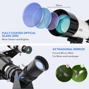 Hsl70400 Telescope For Kids 812 Telescope For Adults High Powered 70Mm Aperture 400Mm Focal Length Refractor Astronomy Telescop