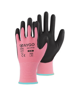 Kaygo Safety Work Gloves Pu Coated60 Pairs Seamless Knit Glove With Polyurethane Coated Smooth Grip On Palm Fingers For Men