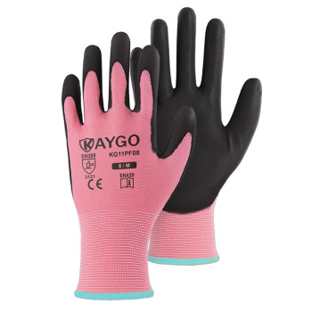 Kaygo Safety Work Gloves Pu Coated60 Pairs Seamless Knit Glove With Polyurethane Coated Smooth Grip On Palm Fingers For Men