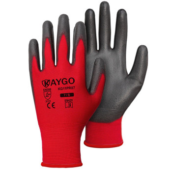 Kaygo Safety Work Gloves Pu Coated60 Pairs Seamless Knit Glove With Polyurethane Coated Smooth Grip On Palm Fingers For Men