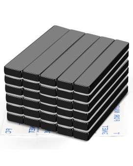 Mikede Black Magnets 30 Pack Strong Neodymium Magnets Bar Heavy Duty Rare Earth Magnets With Adhesive Backing Powerful Bar Ma