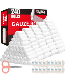 240 Pack Gauze Rolls Bandages 4 In X 41 Yards Individually Wrapped Breathable Rolled Gauze Premium First Aid Supplies Medi