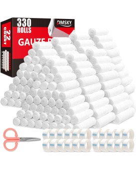 330 Pack Gauze Rolls Bandages 4 In X 41 Yards Individually Wrapped Breathable Rolled Gauze Premium First Aid Supplies Medi