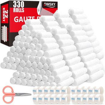 330 Pack Gauze Rolls Bandages 4 In X 41 Yards Individually Wrapped Breathable Rolled Gauze Premium First Aid Supplies Medi