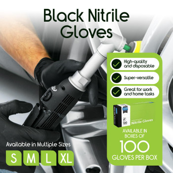 Inspire Black Nitrile Disposable Gloves Medical Food Household Cleaning Gloves Black Box Of 100 Xxl Xxlarge