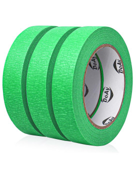 Doay 3 Pack Green Painters Tape Masking Tape 1 Inch Wide Multisurface Smart Adhesion Indoor Outdoor Use Paint Tape Fo