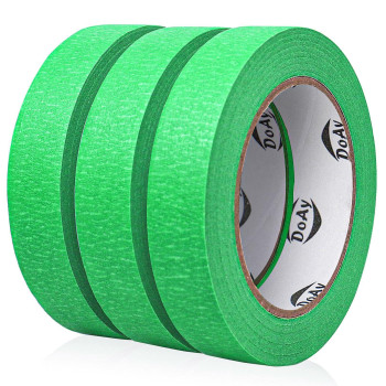 Doay 3 Pack Green Painters Tape Masking Tape 1 Inch Wide Multisurface Smart Adhesion Indoor Outdoor Use Paint Tape Fo