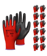 Kaygo Safety Work Gloves Pu Coated12 Pairs Seamless Knit Glove With Polyurethane Coated Smooth Grip On Palm Fingers For Men