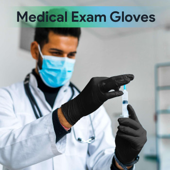 Medical Exam Black Nitrile Gloves X Small 1000 Count 3 Mil Powder And Latex Free Disposable Gloves Case Of 10 Boxes Of 100 M