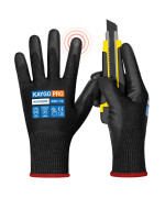 Kaygo Cut Resistant Gloves Pu Coated 12 Pairs Safety Work Gloves With Full Fingers Touchscreen Ansi Cut Level A2 For Men And