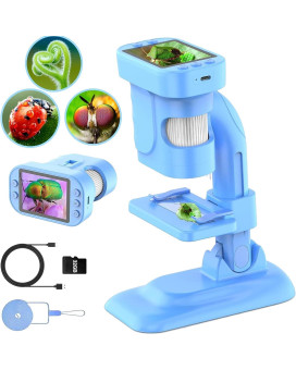 Microscope For Kids 300X Zoom Kids Microscope 28Inch Digital Microscope 1080P Hd Stem Kits Educational Toys Science Kits For