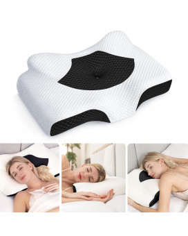 Osteo Cervical Pillow For Neck Pain Relief Hollow Design Odorless Memory Foam Pillows With Cooling Case Adjustable Orthopedic