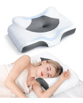 Osteo Cervical Pillow For Neck Pain Relief Hollow Design Odorless Memory Foam Pillows With Cooling Case Adjustable Orthopedic