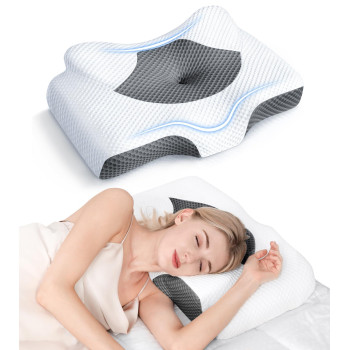 Osteo Cervical Pillow For Neck Pain Relief Hollow Design Odorless Memory Foam Pillows With Cooling Case Adjustable Orthopedic