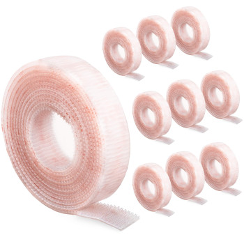 Industrial Strength 10Ft 10Pack Clear Indooroutdoor Adhesive Mounting Tape Self Mating Reclosable Fastener Compatible Wit