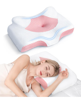 Osteo Cervical Pillow For Neck Pain Relief Hollow Design Odorless Memory Foam Pillows With Cooling Case Adjustable Orthopedic