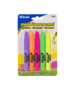 BAZIC Mini Fluorescent Highlighter w/ Cap Clip (6/Pack)