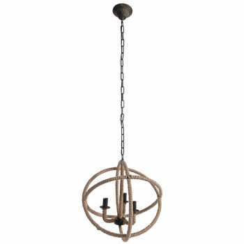 Benzara Impressive Cade-3 Light Roped Chandelier