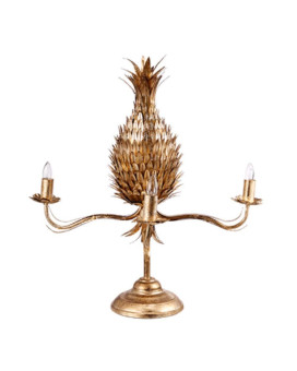 Benjara, Gold Benzara BM154674 Contemporary Style Iron Pineapple Table Lamp