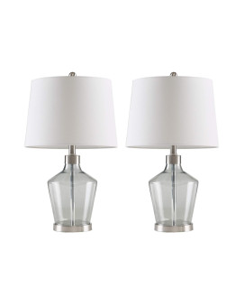 510 Design Harmony Angular Glass Table Lamp Set Of 2 Grey See Below