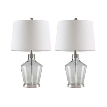 510 Design Harmony Angular Glass Table Lamp Set Of 2 Grey See Below