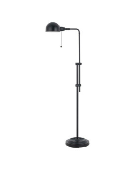 Benjara Adjustable Height Metal Pharmacy Lamp with Pull chain Switch, Black