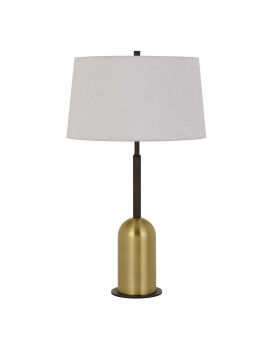 Benjara BM233478 30 Metal Desk Lamp with Drum Style Shade, Brown and gold
