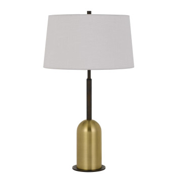 Benjara BM233478 30 Metal Desk Lamp with Drum Style Shade, Brown and gold