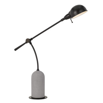 Benjara BM233479 38 Metal Arm Desk Lamp with cement Base, Black and White