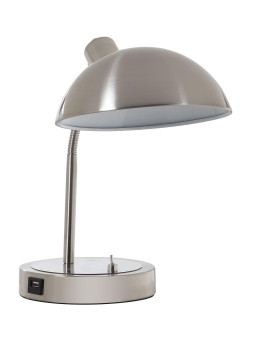 Benjara Desk Lamp with Adjustable Head and USB Port, Silver