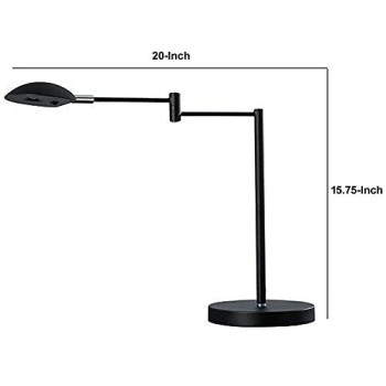 Benjara Desk Lamp with Adjustable Swing Metal Arm, Black