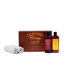 Leather Honey Complete Leather Care Kit Including Leather Conditioner 8 Oz Leather Cleaner 8 Oz And Two Applicator Cloths F