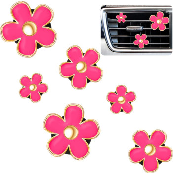 Frienda 6 Pcs Daisy Flower Air Vent Clip Christmas Daisy Flower Car Air Vent Clips Air Freshener Outlet Clip Car Air Conditionin