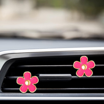 Frienda 6 Pcs Daisy Flower Air Vent Clip Christmas Daisy Flower Car Air Vent Clips Air Freshener Outlet Clip Car Air Conditionin