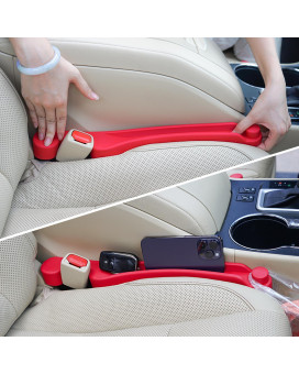 Car Seat Gap Filler Set Of 2 Soft Foam Multifunctional Seat Side Gap Filler With Organizer Hook Function 3In1 Gap Stopper Un