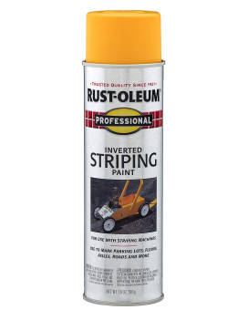 Rustoleum 2548838 Professional Inverted Striping Spray Paint 18 Oz Yellow